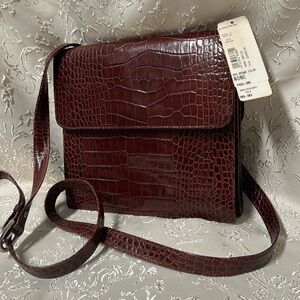 Vintage NORDSTROM Brand New Brown Leather Cross Body Bag Size Small